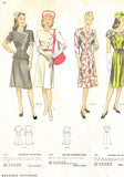 1940s Vintage Advance Sewing Pattern 4114 Misses Saddle Shoulder Dress Size 36 B - Vintage4me2