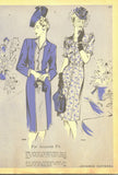 1940s Vintage Advance Sewing Pattern 4114 Misses Saddle Shoulder Dress Size 36 B - Vintage4me2