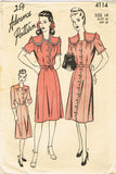 1940s Vintage Advance Sewing Pattern 4114 Misses Saddle Shoulder Dress Size 36 B - Vintage4me2
