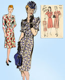 1940s Vintage Advance Sewing Pattern 4114 Misses Saddle Shoulder Dress Size 36 B - Vintage4me2