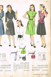 1940s Vintage Advance Sewing Pattern 4069 Misses Sweetheart Dress w Peplum 33 B -Vintage4me2