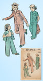 1940s Vintage Advance Sewing Pattern 4183 Little Girls Two Piece Pajamas Size 12