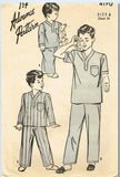 1940s Vintage Advance Sewing Pattern 4190 Toddler Boy's 2 PC Pajamas Size 6 - Vintage4me2