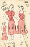 1940s Vintage Advance Sewing Pattern 4230 Uncut Misses Sun Dress Size 14 32 B - Vintage4me2