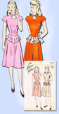 1940s Vintage Advance Sewing Pattern 4243 Misses WWII Peplum Dress Size 29 Bust