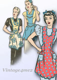 1940s Vintage Advance Sewing Pattern 4312 Misses Full Apron Set Size 38 40 Bust