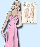 1940s Vintage Advance Sewing Pattern 4315 Uncut Misses Slip with Bra Top Sz 34 B -Vintage4me2