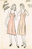 1940s Vintage Advance Sewing Pattern 4315 Uncut Misses Slip with Bra Top Sz 34 B -Vintage4me2