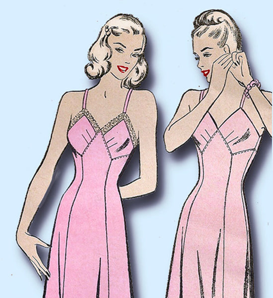 1940s Vintage Advance Sewing Pattern 4315 Uncut Misses Slip with Bra Top Sz 34 B -Vintage4me2