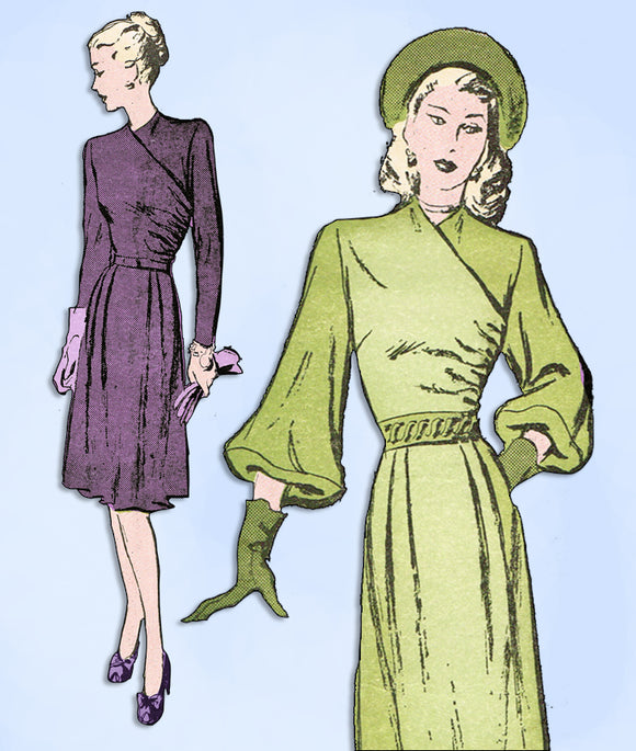 1940s Original Vintage Advance Sewing Pattern 4364 Misses Dinner Dress Sz 36 B