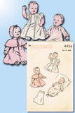 1940s Original Vintage Advance Sewing Pattern 4424 Cute 14in Baby Doll Clothes