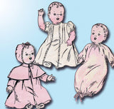 1940s Original Vintage Advance Sewing Pattern 4424 Cute 14in Baby Doll Clothes