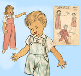 Advance 4440: 1940s Toddler Girl or Boys Overalls & Jacket Sz 2 Vintage Sewing Pattern - Vintage4me2