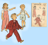 Advance 4440: 1940s Toddler Girl or Boys Overalls & Jacket Sz 2 Vintage Sewing Pattern - Vintage4me2