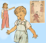 Advance 4440: 1940s Toddler Girl or Boys Overalls & Jacket Sz 3 Vintage Sewing Pattern