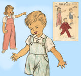 Advance 4440: 1940s Toddler Girl or Boys Overalls & Jacket Sz 4 Vintage Sewing Pattern - Vintage4me2