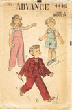 Advance 4440: 1940s Toddler Girl or Boys Overalls & Jacket Sz 6 Vintage Sewing Pattern - Vintage4me2