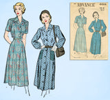 1940s Vintage Advance Sewing Pattern 4444 Women's Shirtwaist Dress Size 38 Bust -Vintage4me2