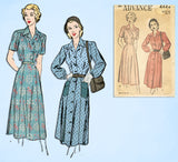 1940s Vintage Advance Sewing Pattern 4444 Plus Size Womens Shirtwaist Dress 40 B -Vintage4me2