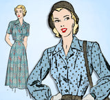 1940s Vintage Advance Sewing Pattern 4444 Plus Size Womens Shirtwaist Dress 40 B -Vintage4me2