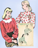 1940s Vintage Advance Sewing Pattern 4448 Womens Scalloped Blouse Size 38 Bust