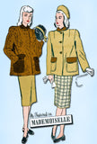 1940s Vintage Advance Sewing Pattern 4472 Misses Skirt and Boxy Jacket Sz 20 38B - Vintage4me2