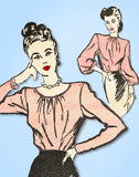 1940s Vintage Advance Sewing Pattern 4482 Beautiful Misses Blouse Size 16 34 B