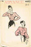1940s Vintage Advance Sewing Pattern 4482 Beautiful Misses Blouse Size 16 34 B