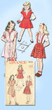 1940s Vintage Advance Sewing Pattern 4501 Toddler Girls Jumper & Blouse Size 6 - Vintage4me2