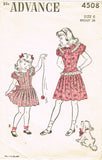 Advance 4508: 1940s Uncut Toddler Girls Dress Sz 6 Vintage Sewing Pattern