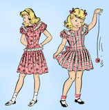 Advance 4508: 1940s Uncut Toddler Girls Dress Sz 6 Vintage Sewing Pattern