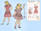 Advance 4508: 1940s Uncut Toddler Girls Dress Sz 6 Vintage Sewing Pattern