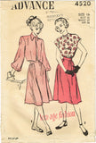 1940s Vintage Advance Sewing Pattern 4520 Teenage Misses Bolero Suit Sz 33 Bust -Vintage4me2