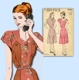 1940s Vintage Advance Sewing Pattern 4585 Uncut Misses Day Dress Size 36 Bust