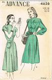1940s Original Vintage Advance Sewing Pattern 4626 Misses Street Dress Sz 30 B