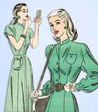 1940s Original Vintage Advance Sewing Pattern 4626 Misses Street Dress Sz 30 B