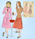 1940s Vintage Advance Sewing Pattern 4635 Charming Misses 2 PC Suit Size 34 Bust - Vintage4me2