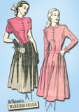 1940s Vintage Advance Sewing Pattern 4666 Misses Two Piece Dress Size 14 32 Bust - Vintage4me2