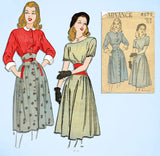 1940s Original Vintage Advance Sewing Pattern 4679 Uncut Misses Day Dress 32 B -Vintage4me2