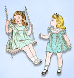1940s Vintage Advance Sewing Pattern 4698 Cute Tiny Toddlers Dress Size 2 21 B