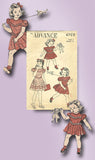 1940s Vintage 1947 Advance Sewing Pattern 4702 Tiny Toddler Girls Dress Size 2 - Vintage4me2