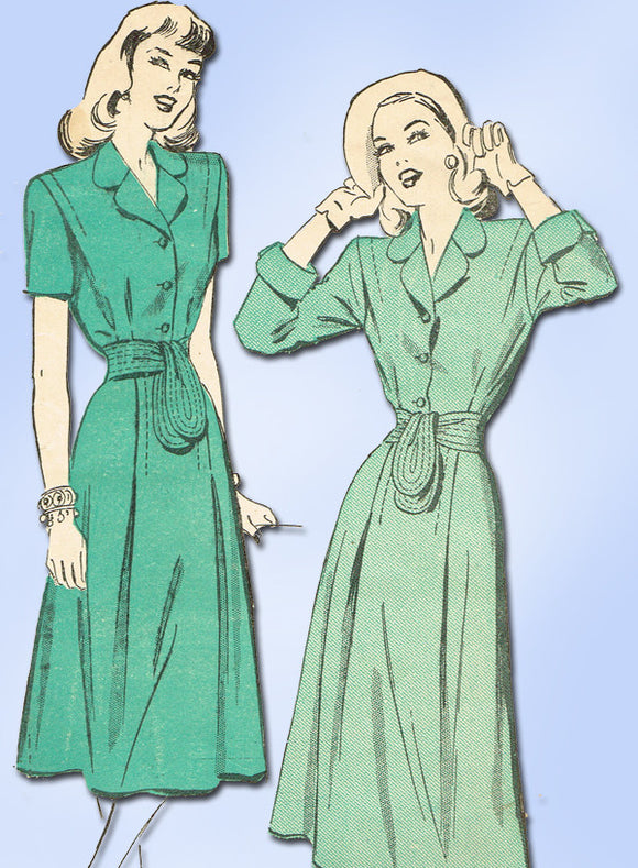 1940s Vintage Advance Sewing Pattern 4709 Misses Dress Pattern Sz 30 B -Vintage4me2