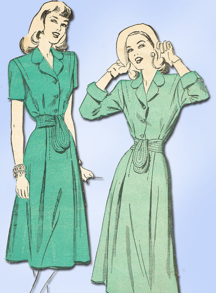 1940s Vintage Advance Sewing Pattern 4709 Misses Dress Pattern Sz 30 B -Vintage4me2