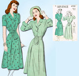 1940s VTG Advance Sewing Pattern 4709 Misses Dress w Shaped Built In Belt 32 B - Vintage4me2