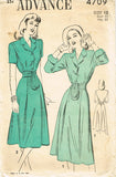 1940s Vintage Advance Sewing Pattern 4709 Misses Dress Pattern Sz 30 B -Vintage4me2