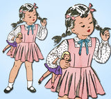 1940s Vintage Advance Sewing Pattern 4726 Toddler Girls Jumper Dress & Blouse 6 - Vintage4me2