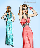 Advance 4749: 1940s Rare Uncut Misses Nightgown Size 30 B Vintage Sewing Pattern