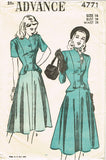 1940s Vintage Advance Sewing Pattern 4771 Uncut Misses Peplum Suit Sz 34 Bust