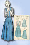 1940s Original Vintage Advance Pattern 4780 Uncut Misses Maxi Skirt Sz 28 Waist