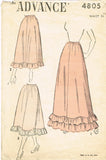 1940s Vintage Advance Sewing Pattern 4805 Womens Petticoat 3 Lengths Sz 30 Waist